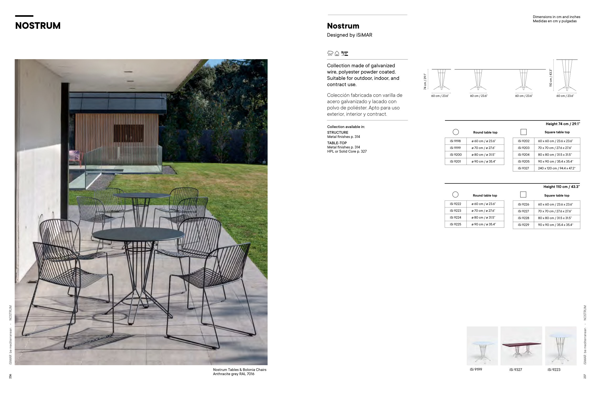 Nostrum Ø60 H74 — as printed in iSiMAR — Catalogue 2026