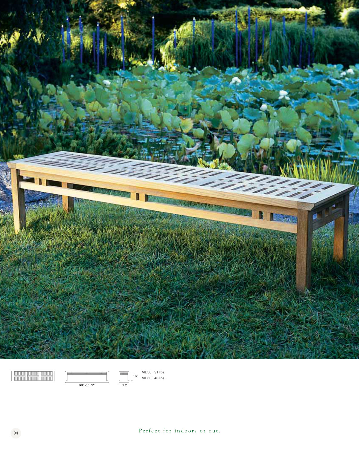 Mandalay 6' Backless Bench — as printed in Kingsley Bate — Collection 2006, Australian edition