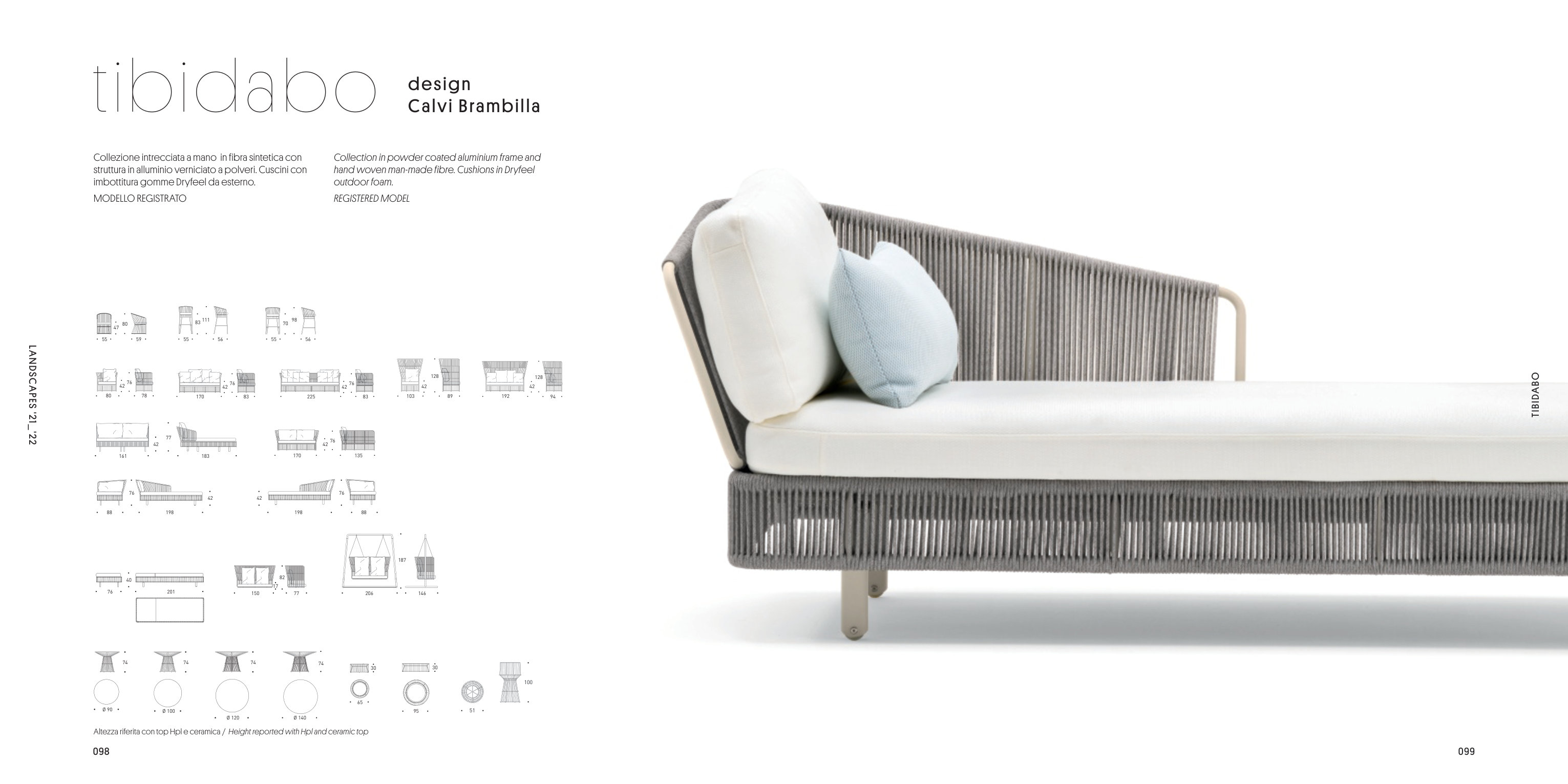 Tibidabo chaise longue — as printed in Varaschin — Landscapes 2021