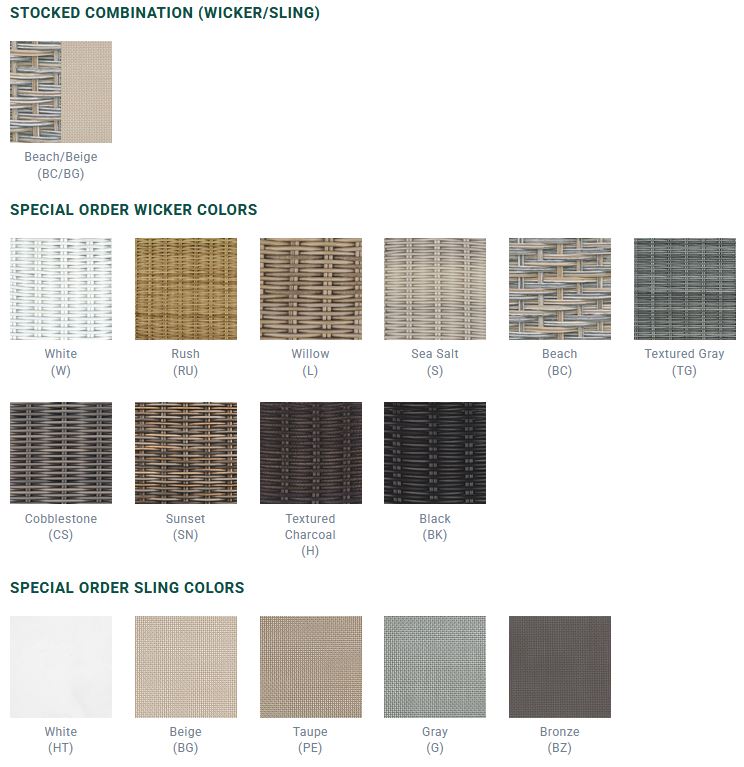 Biscayne colour options — Kingsley Bate swatch sheet