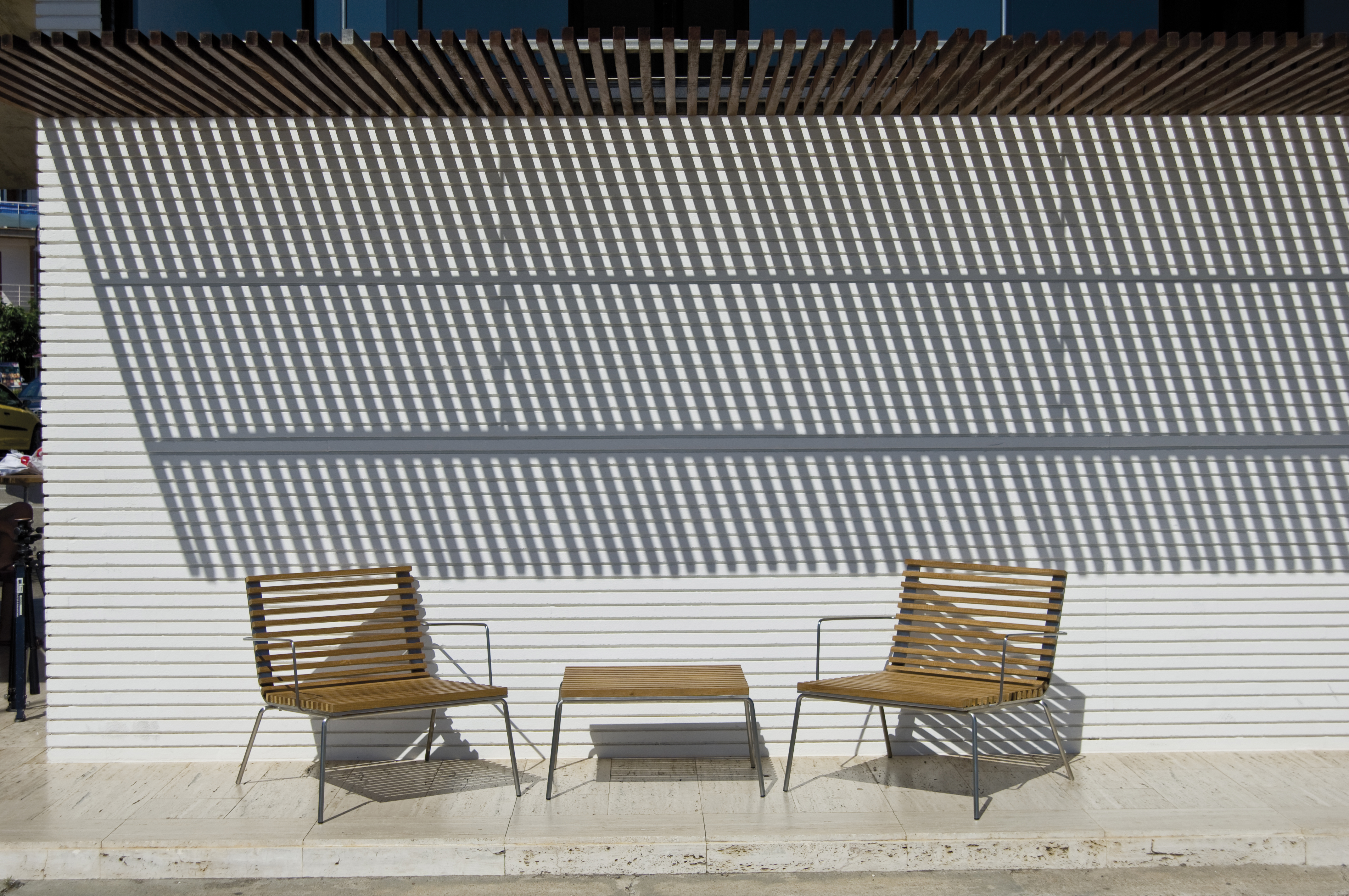 Trama stackable easy armchair — CALMA archive photograph