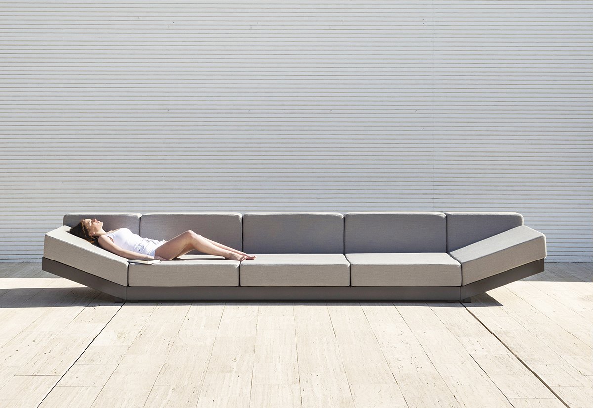 Alat alu 5 seater sofa with cushions — CALMA archive photograph