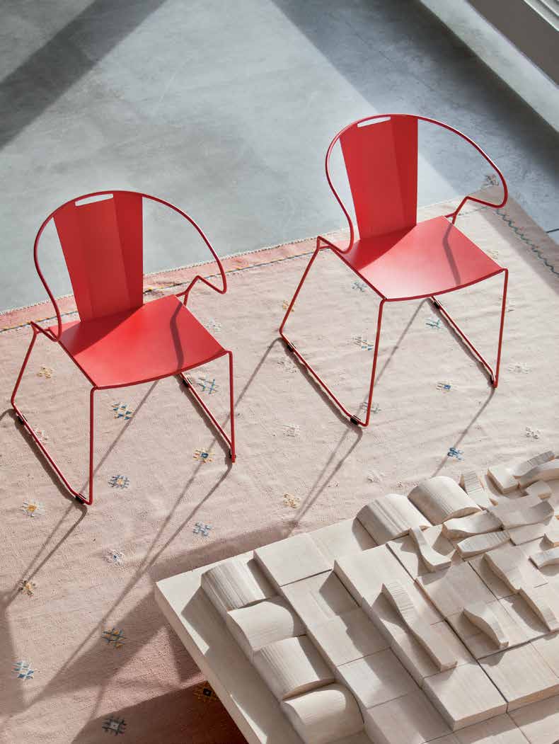 Atenas Armchairs / Geranium red RAL 3020 — iSiMAR catalogue photography