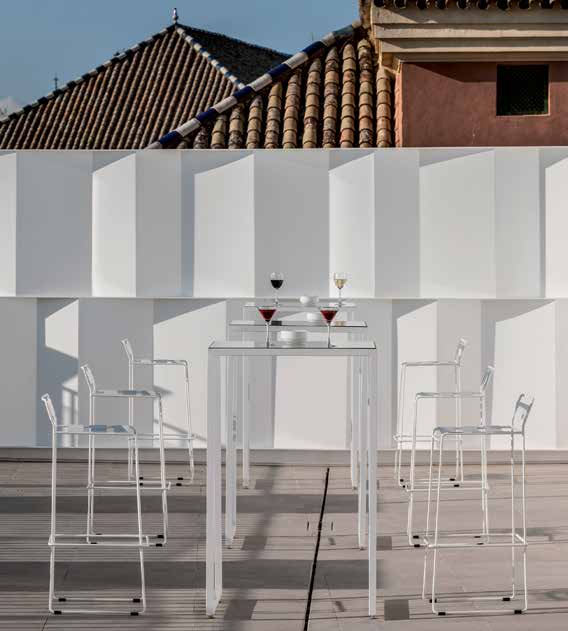 Portofino Stools / Ibiza white RAL 9016 — iSiMAR catalogue photography