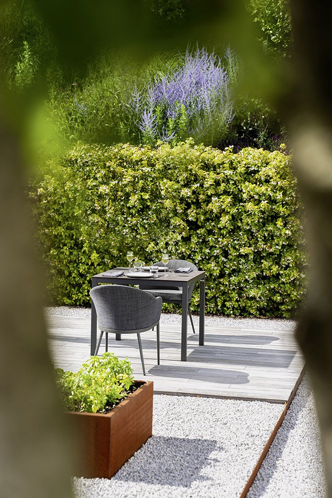 Victor Table; Perforated Aluminium or Hpl top — Varaschin archive photograph