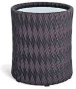 Varaschin Kente Coffee table - Europe Grey glass top 8 mm thick (Ø 50 56)
