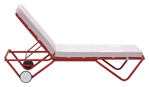 iSiMAR Sun lounger with cushion and wheels