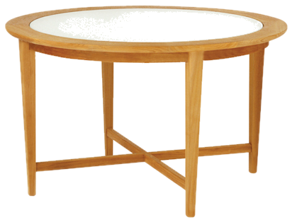 Kingsley Bate Amalfi 48" Round Dining Table with Glass