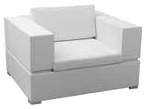CALMA Cubic sling lounge armchair with cushions QDF