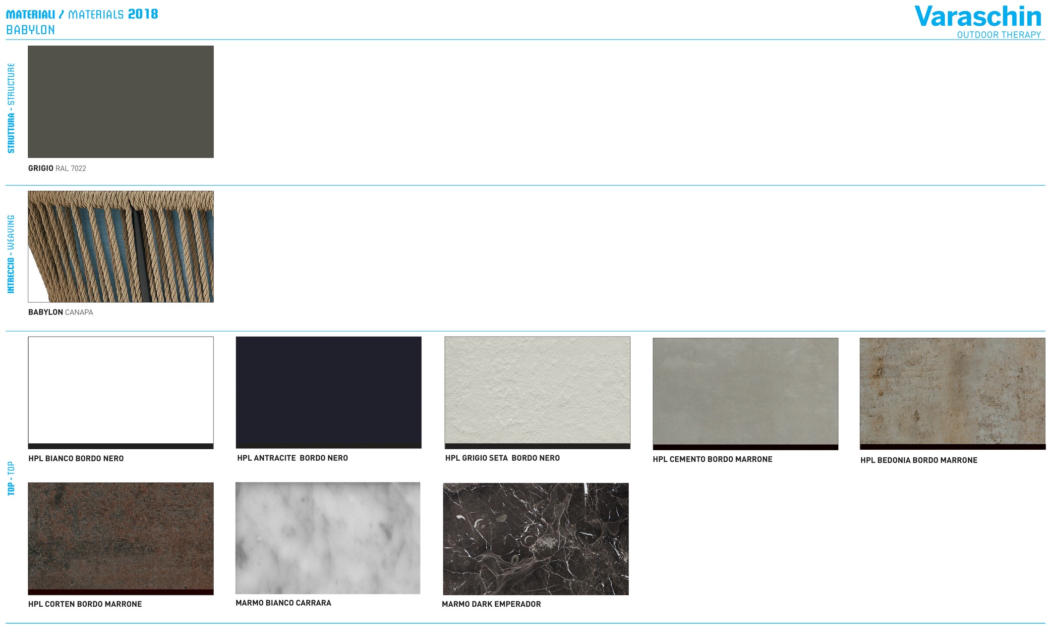 MATERIALI / MATERIALS 2018 — BABYLON
