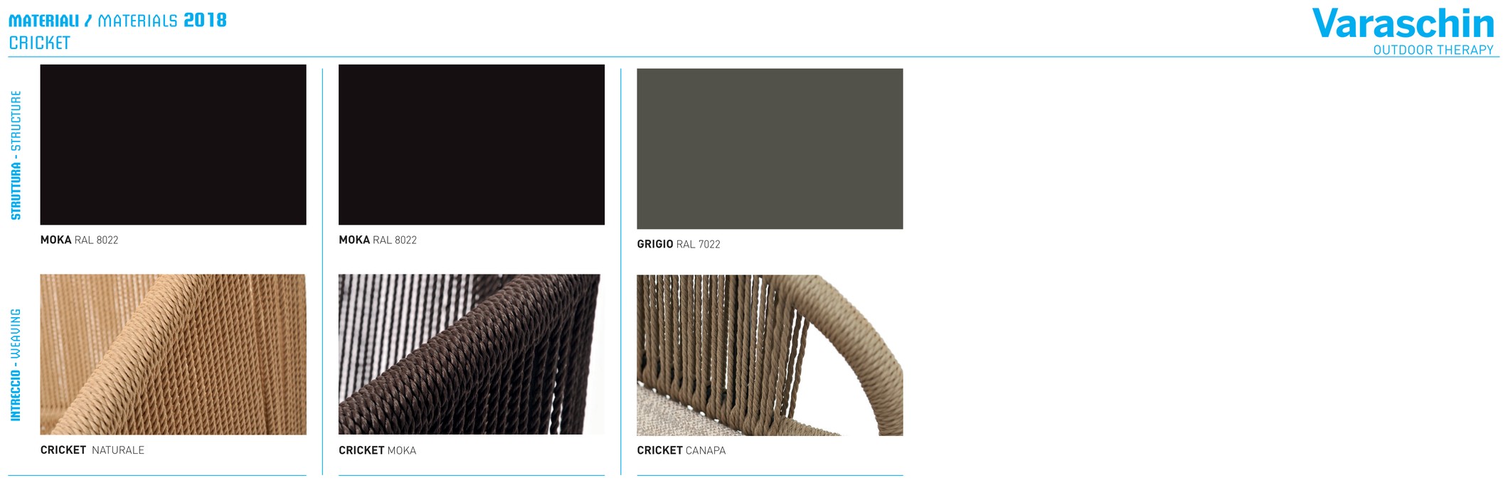 MATERIALI / MATERIALS 2018 — CRICKET
